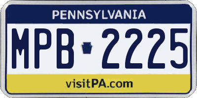 PA license plate MPB2225