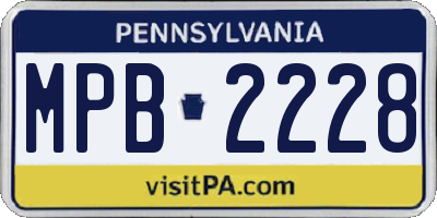 PA license plate MPB2228