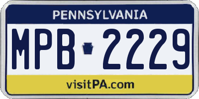 PA license plate MPB2229