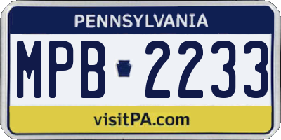 PA license plate MPB2233