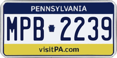 PA license plate MPB2239