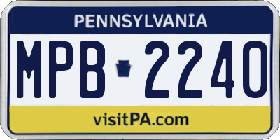 PA license plate MPB2240