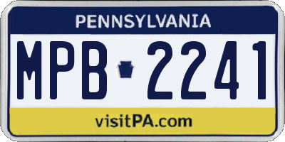 PA license plate MPB2241