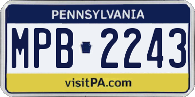 PA license plate MPB2243