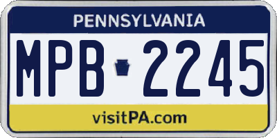 PA license plate MPB2245