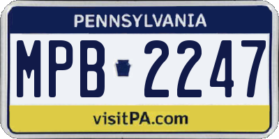 PA license plate MPB2247