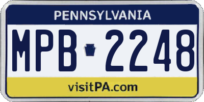 PA license plate MPB2248