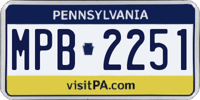 PA license plate MPB2251