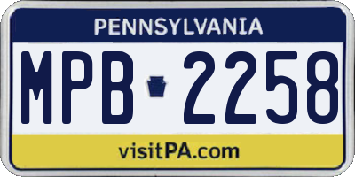PA license plate MPB2258