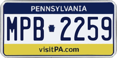 PA license plate MPB2259
