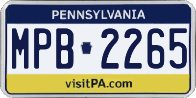 PA license plate MPB2265