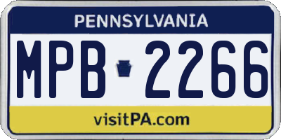 PA license plate MPB2266