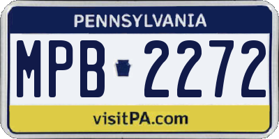 PA license plate MPB2272