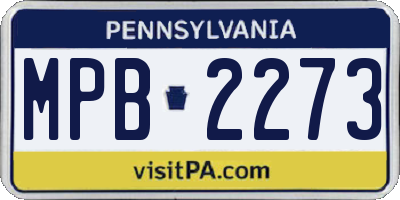 PA license plate MPB2273