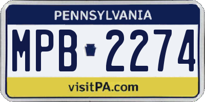 PA license plate MPB2274