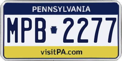 PA license plate MPB2277