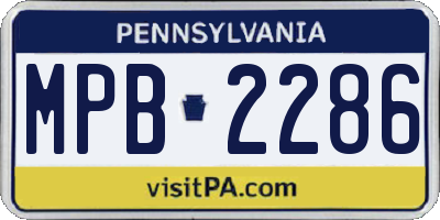 PA license plate MPB2286
