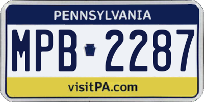 PA license plate MPB2287