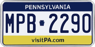 PA license plate MPB2290