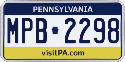 PA license plate MPB2298