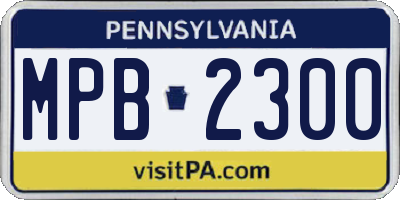 PA license plate MPB2300