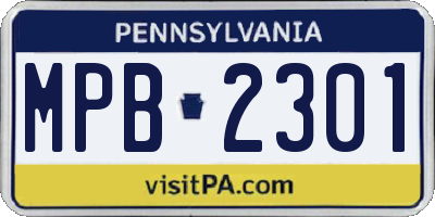 PA license plate MPB2301