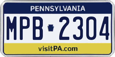 PA license plate MPB2304