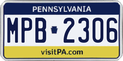 PA license plate MPB2306