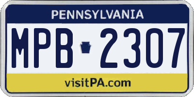 PA license plate MPB2307