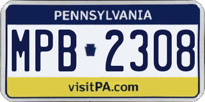 PA license plate MPB2308