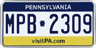 PA license plate MPB2309
