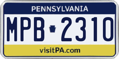 PA license plate MPB2310
