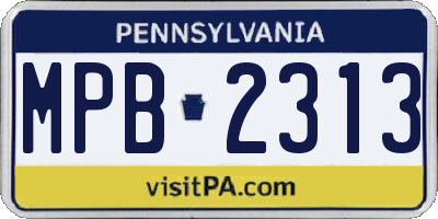PA license plate MPB2313