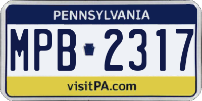 PA license plate MPB2317