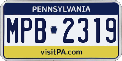 PA license plate MPB2319
