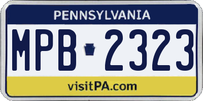 PA license plate MPB2323