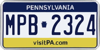 PA license plate MPB2324