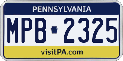 PA license plate MPB2325