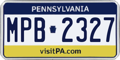 PA license plate MPB2327