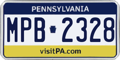 PA license plate MPB2328