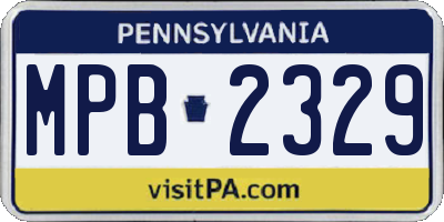 PA license plate MPB2329
