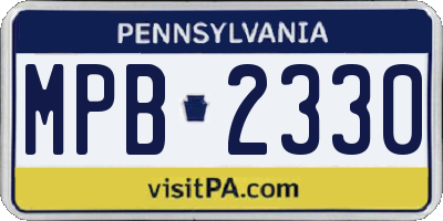 PA license plate MPB2330