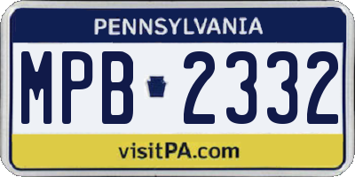 PA license plate MPB2332