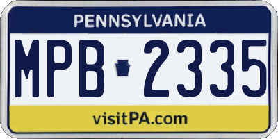 PA license plate MPB2335