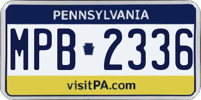 PA license plate MPB2336