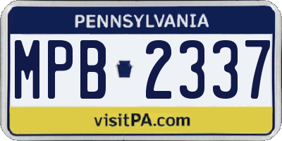 PA license plate MPB2337