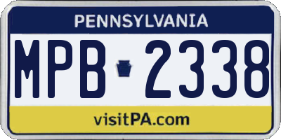PA license plate MPB2338