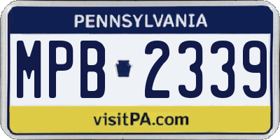 PA license plate MPB2339