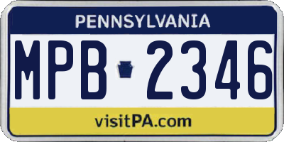 PA license plate MPB2346