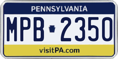 PA license plate MPB2350